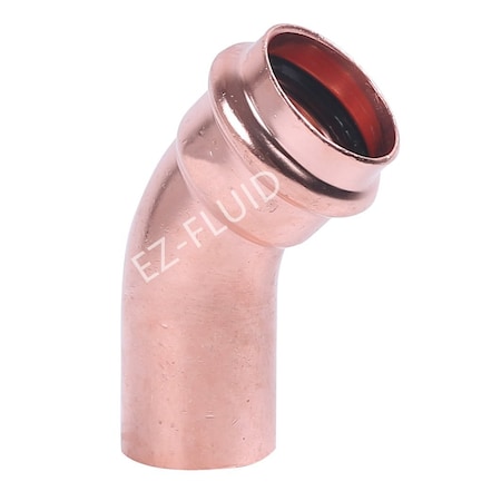 Ez-Fluid 1/2 P x FTG COPPER PRESS 45 Degrees STREET ELBOW EZPE094